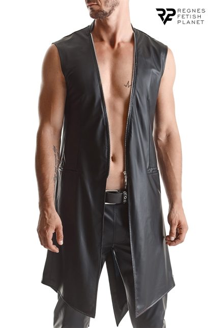 Veste longue sans manche wetlook Marco - Regnes